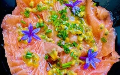 Grablax salmon with passion fruits